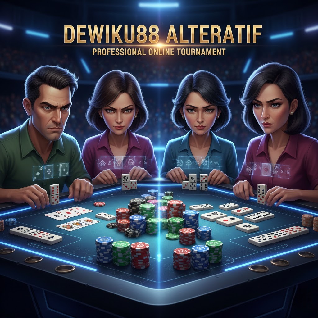 Pemain fokus bermain poker dan domino online di Dewiku88 Alternatif