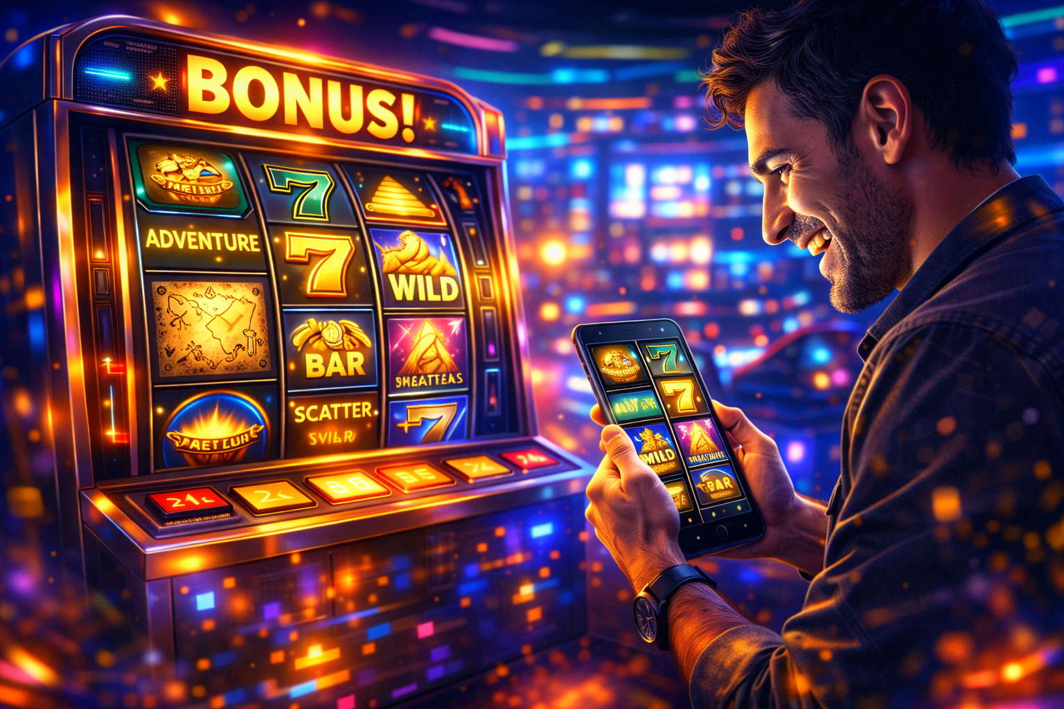 Hokijoss menjelaskan mengapa game slot menjadi hiburan digital favorit dengan tampilan mesin slot modern di smartphone
